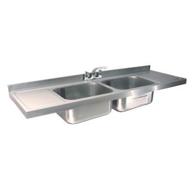 Pland 1800 Double Bowl/Double Drainer Catering Sink